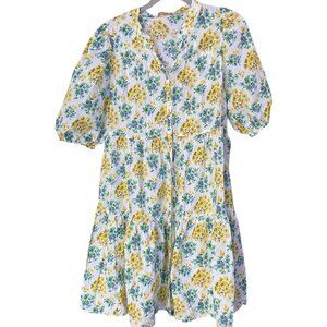 UNIQLO X PAUL & JOE Puff Sleeve Cotton Floral Dress with Pockets Size M